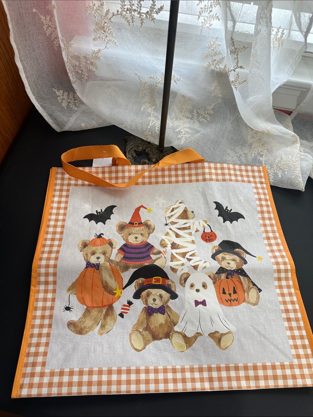 TJ Maxx Halloween teddy bear tote bag